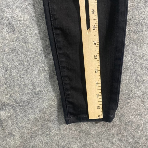 Current/Elliot Jeans 25 Black Denim Mid Rise Skinny Distressed - Picture 9 of 10